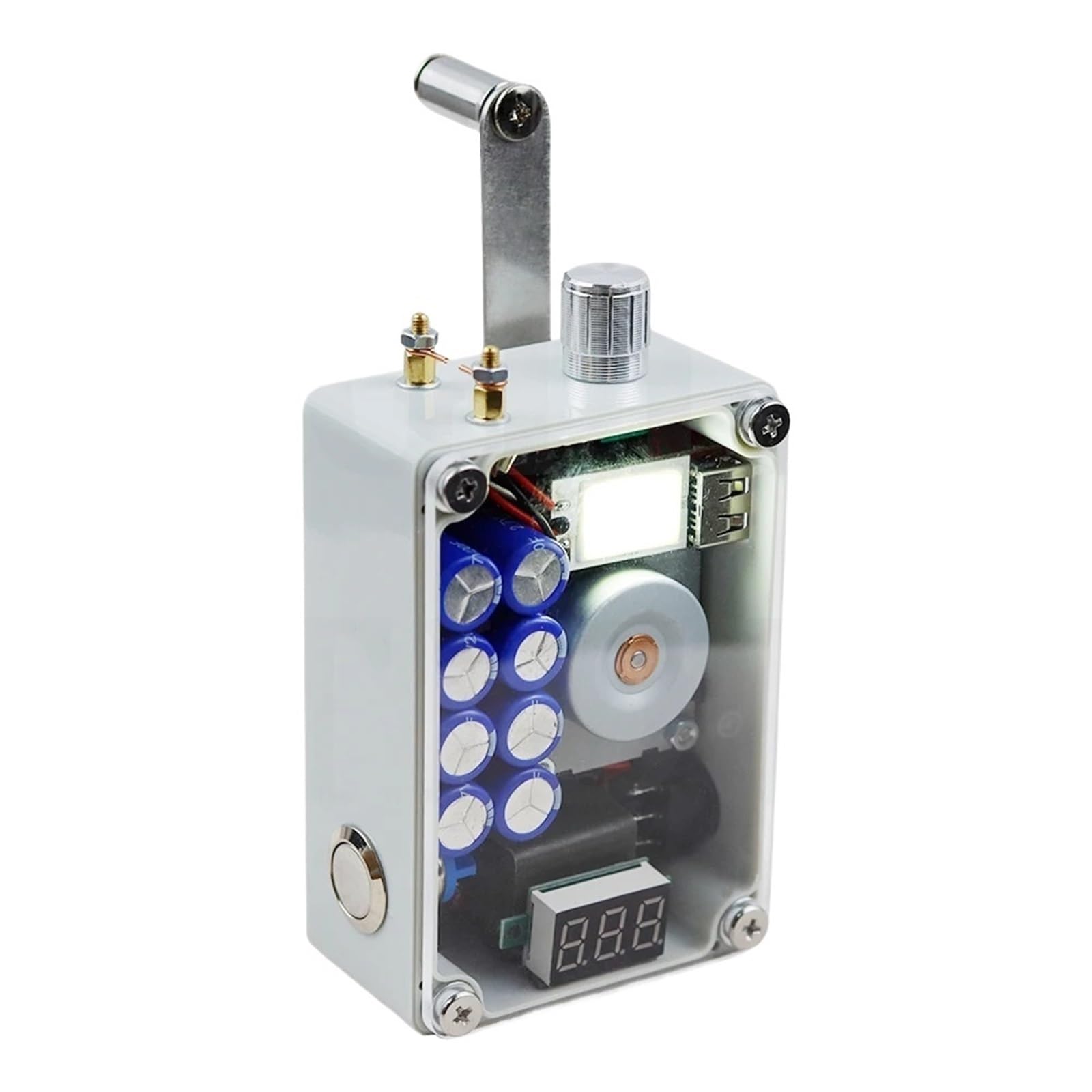 Generador de viento, Generador de manivela, USB portátil emergencia con luz y encendedor, equipo supervivencia compacto para acampar al aire libre,para el hogar barco marino