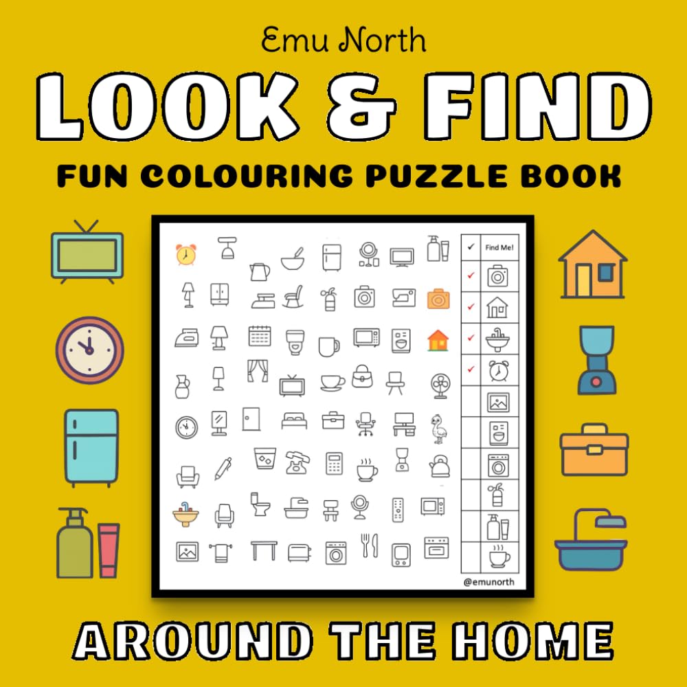 Look and Find: Around the Home - Fun Colouring Puzzle Book [UK]