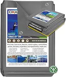Lona Cobertura 3x3 m Cinza para Cobertura – 300 Micras, Impermeável, Reforçada, Ideal para Telhado, Camping, Obras e Festas