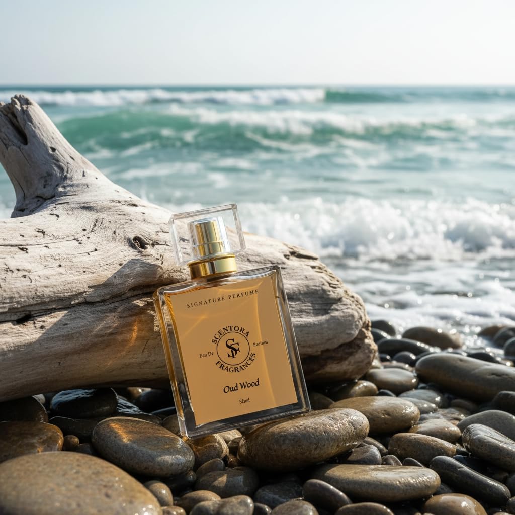 Scentora Fragrances Oud Wood 50ml Extrait De Parfum | Unisex Long Lasting Luxury Perfume | Exotic Smoky & Woody Intense Fragrance | Ideal for Gifting