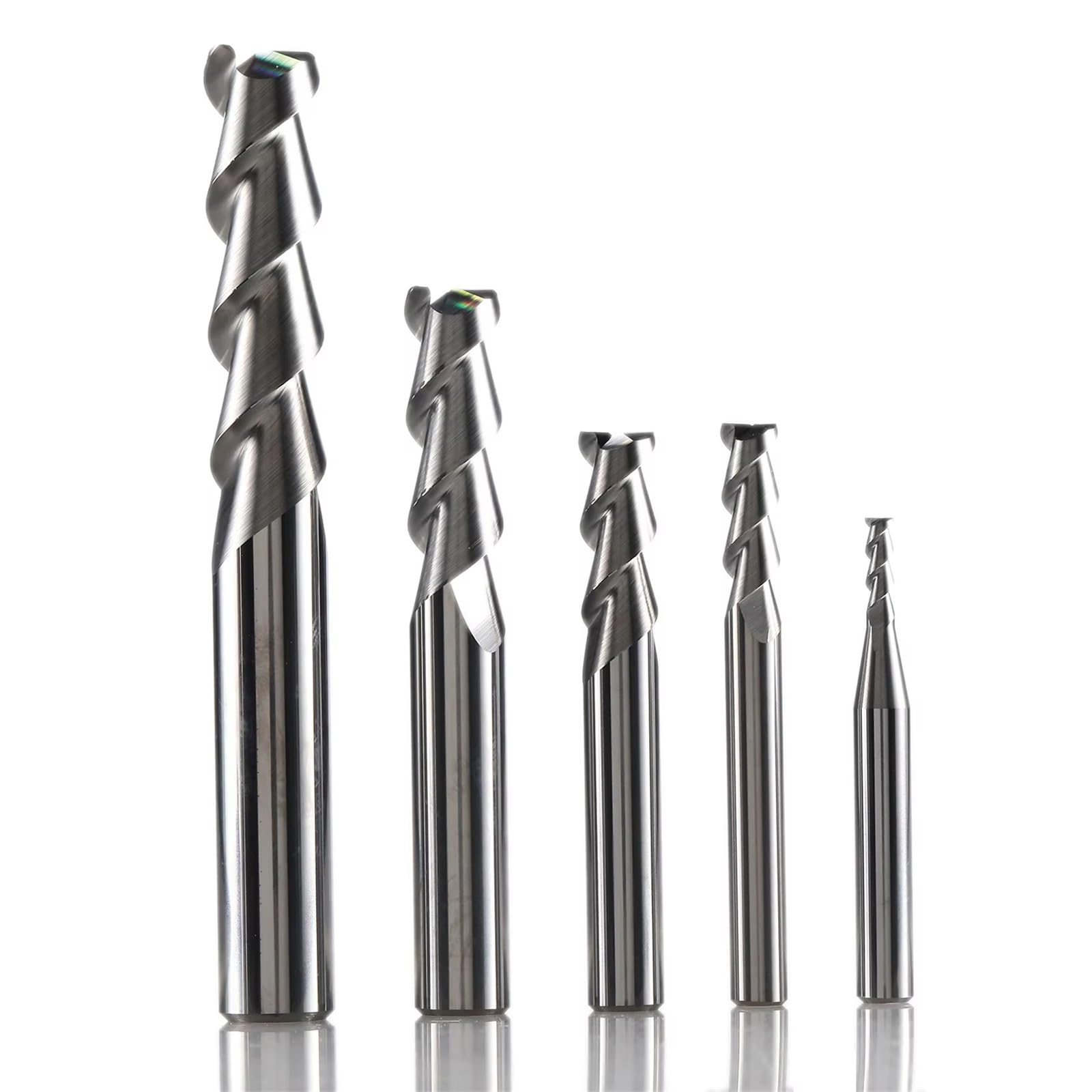 Accessori per Torni AL-2E AL-2EL 1-20mm Punta per fresa a codolo cilindrico Fresa in alluminio non rivestito in metallo duro integrale ad alta efficienza di lavorazione da 6 mm(1PC,AL-2EL-D16.0)