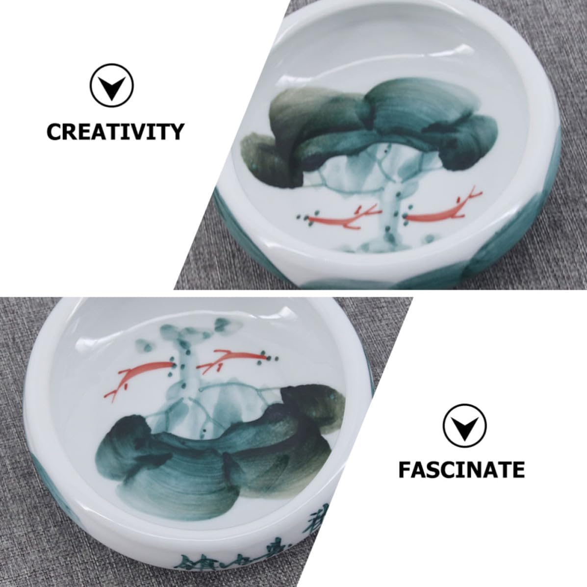 Ceramic Ink Dish for Calligraphy Brushes and Water Mixing