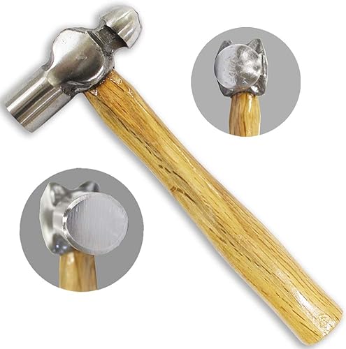 Artesia Tool Mini martillo de bola de 6 pulgadas 6 onzas Mango de madera Cabeza de acero forjado Ideal para metalurgia, diseño de joyas,