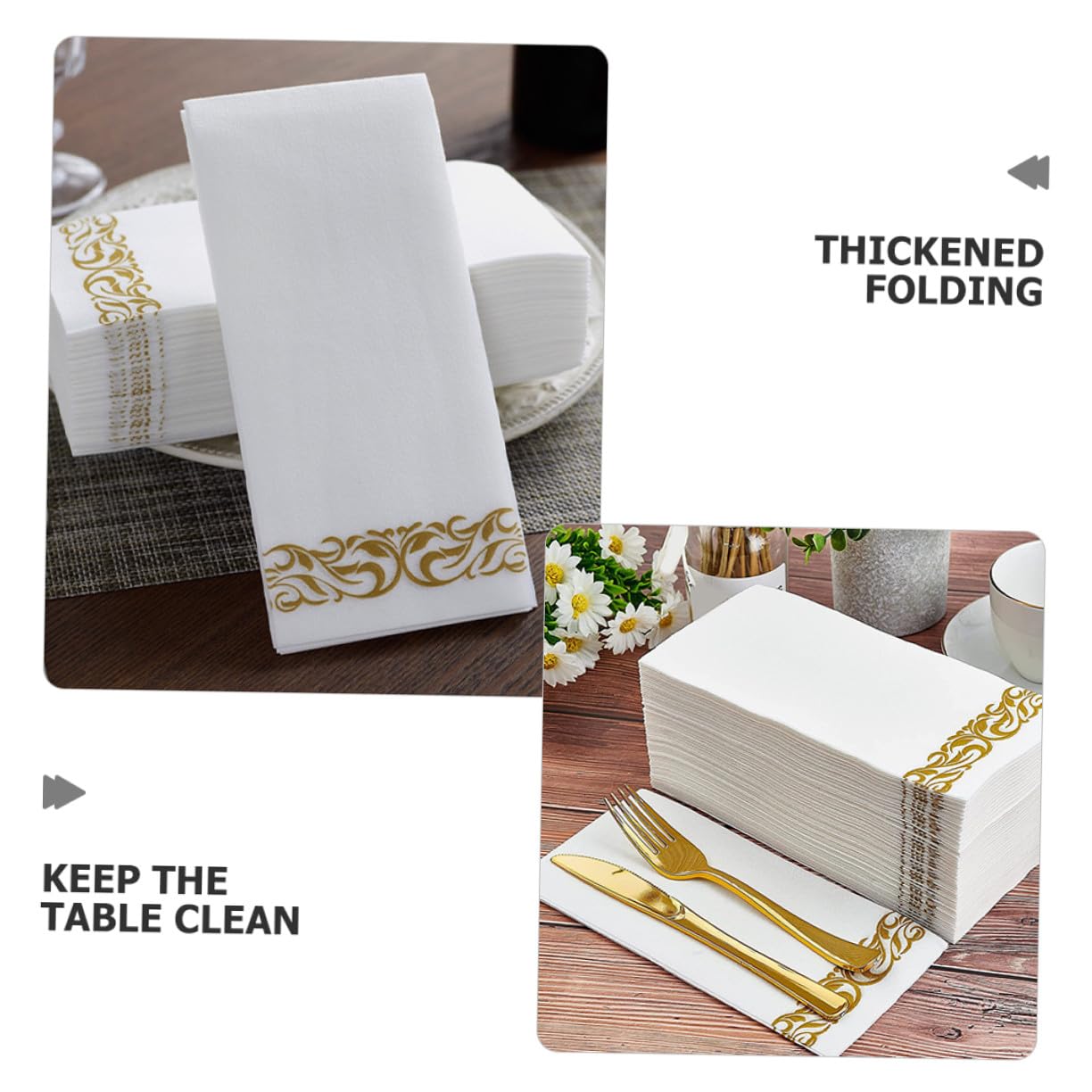UKCOCO 100piezas Servilletas de Papel para Invitados Unidades y Doradas con Motivos Decorativos Dorados para Despedida de Soltera Boda Fiesta de Cumpleaños