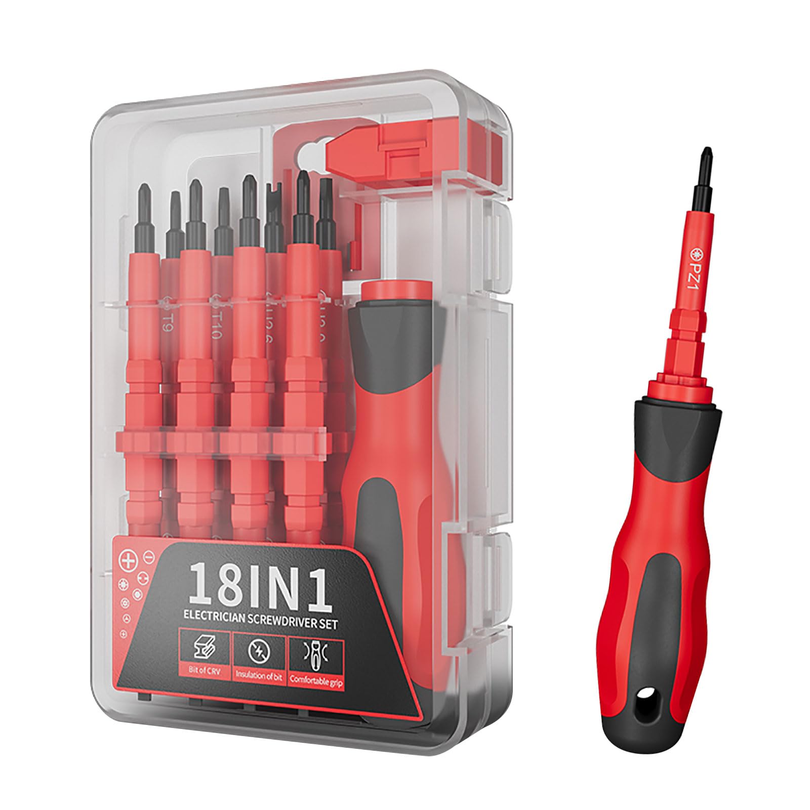 Rgybao 18 Function Electrician Driver Set With Accuracy Ground Divisions And Ergonomic Grip For Technical Tasks Multiple Bit Driver Set