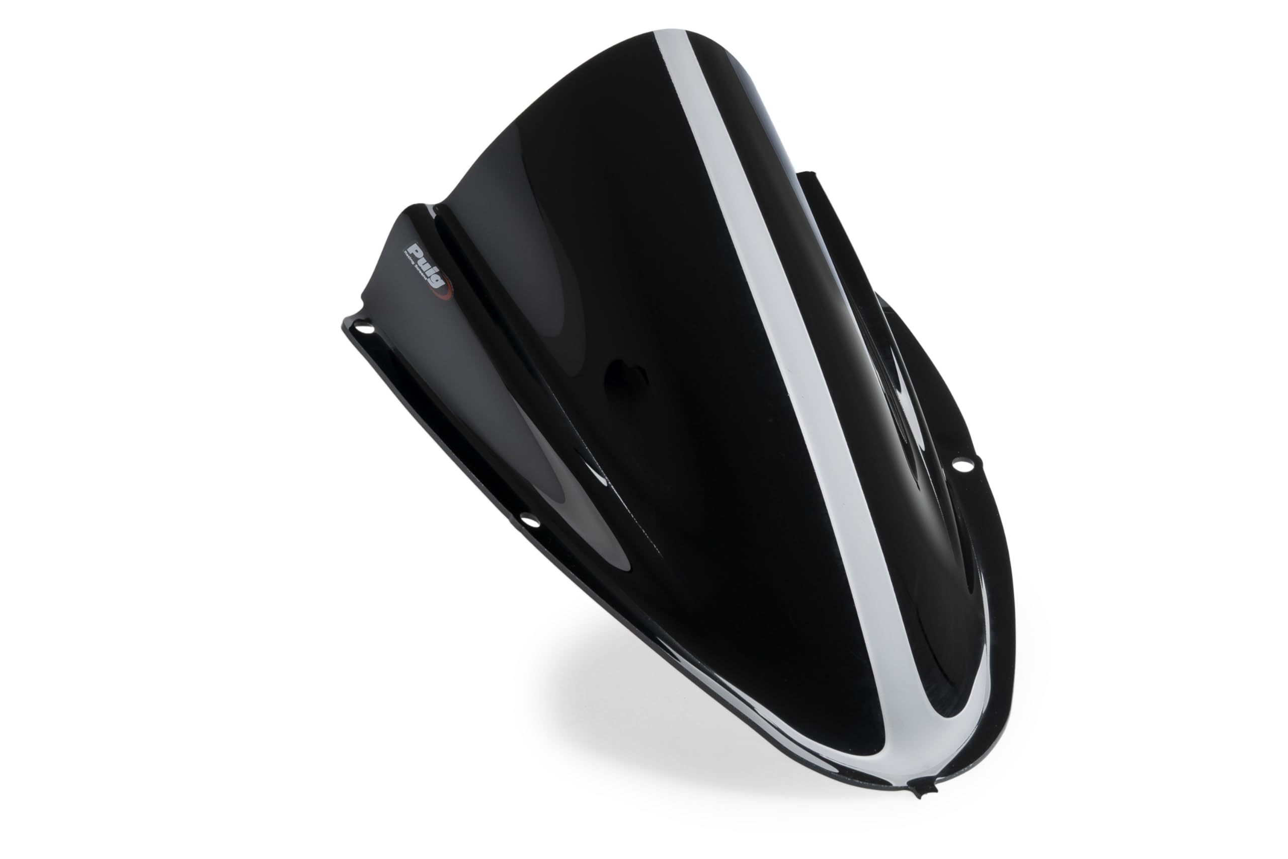Puig 22644N Z-Racing Scheibe aus 3 mm Acryl, aerodynamisch, 30 mm höher, Doppelhöhe und seitliche Luftkanäle, Rennsport-Design und hohe UV-Beständigkeit, Schwarz.