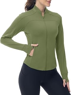 YSENTO Damen Sportjacke Laufjacke Funktionsjacke Wanderjacke Leicht Langarm Yoga Gym Sport Oberteil Atmungsaktive mit Daumenloch