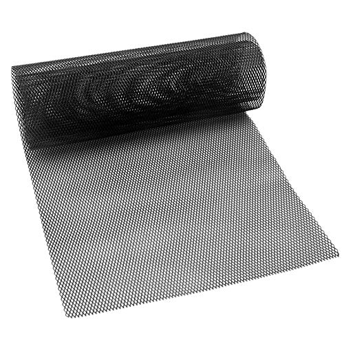 Grille de ventilation universelle en aluminium pour pare-chocs, étanche et résistant à la corrosion (trou de 4 x 8 mm) - Noir - 100 x 33 cm Cover