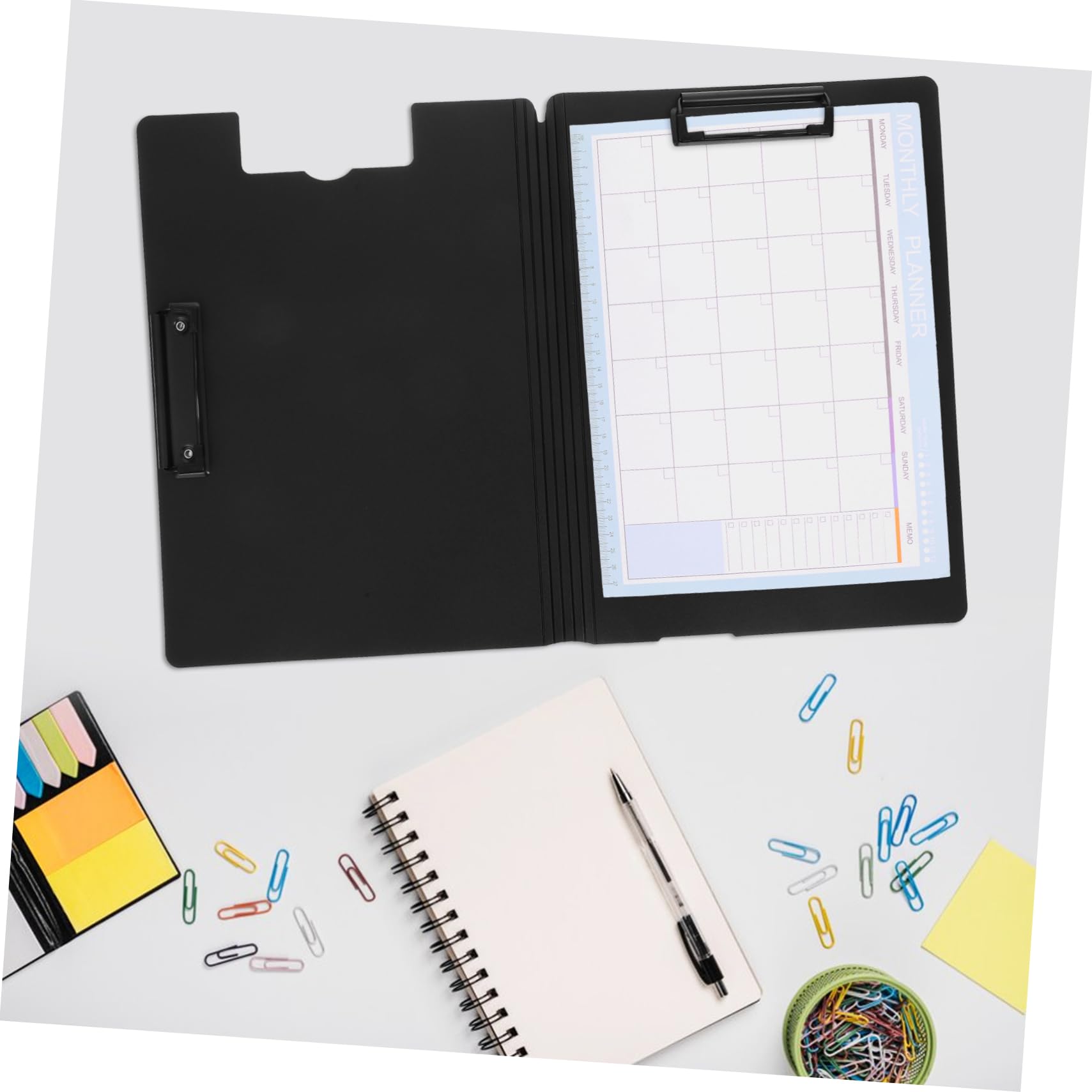 NUOBESTY 6pièces Porte-documents Pliable Plastique avec Double Pince Horizontale Étanche et Portable pour Bureau Soins Infirmiers et Organisation de Documents