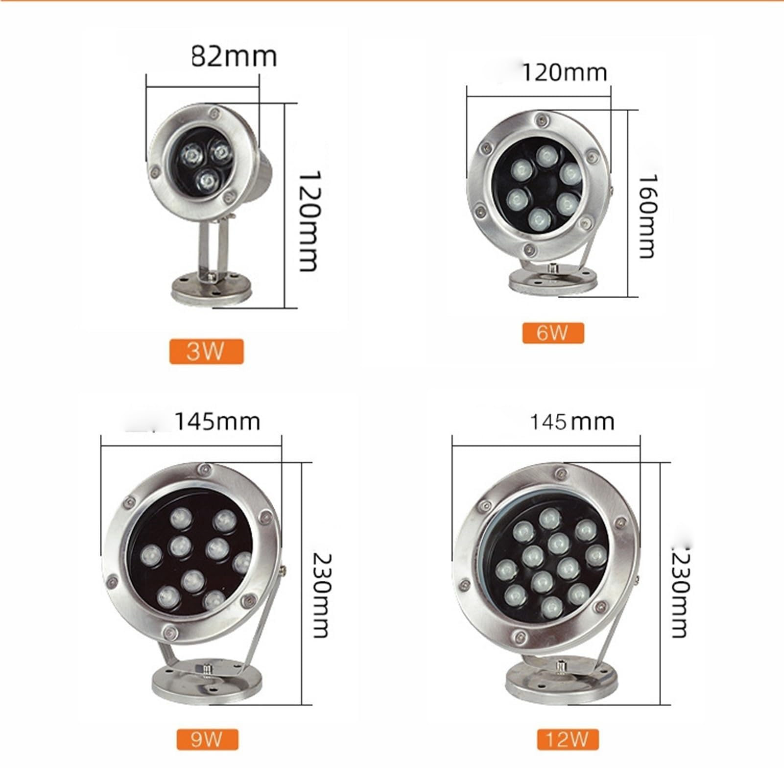 LED-Brunnenlichter IP68, wasserdicht, tauchfähig, RGB-Farbwechsel, Strahler mit Fernbedienung, 12 V Wechselstrom, Unterwasser-Teichbeleuchtung für Pools und Springbrunnen (3 W), 2 Stück