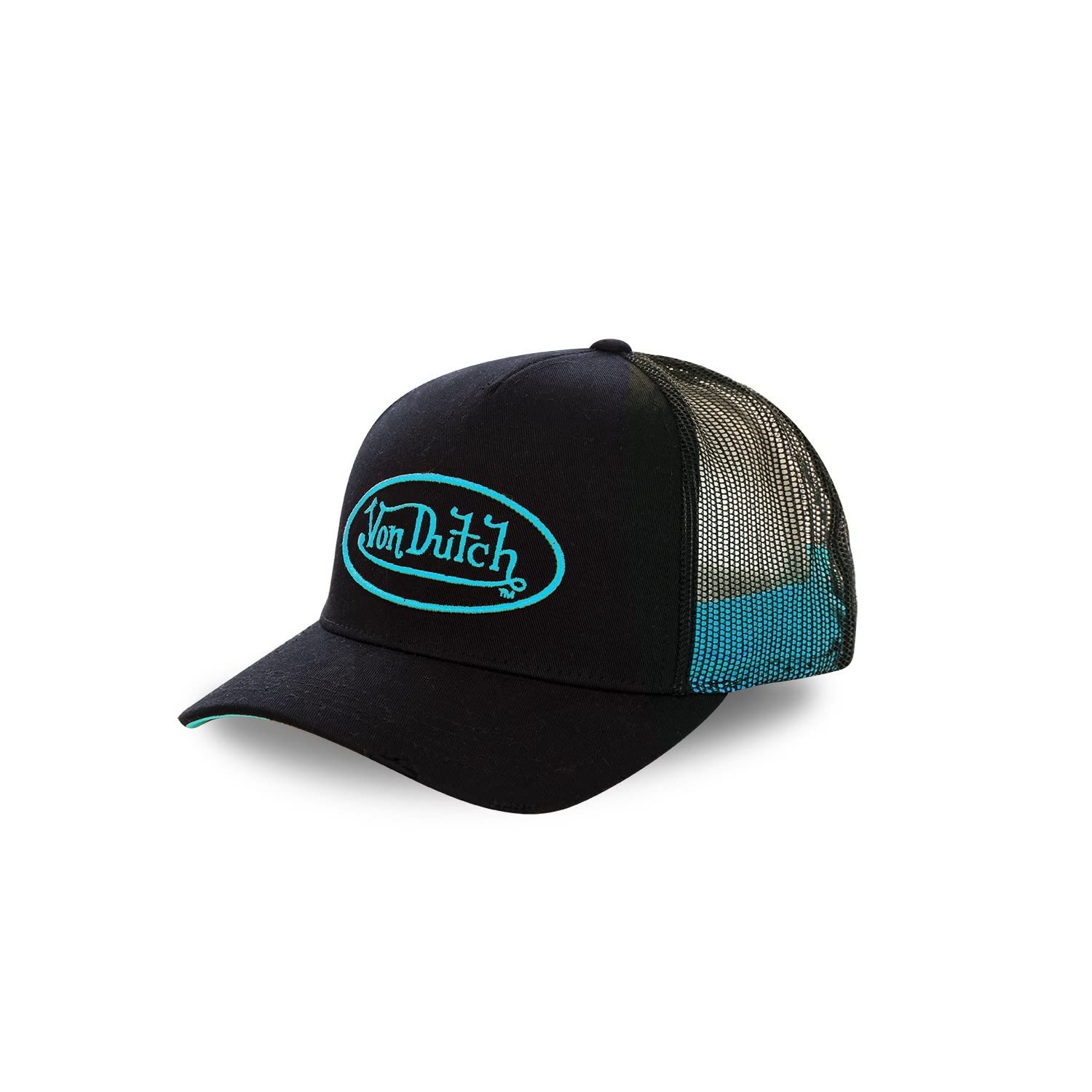 Von Dutch Trucker Cap Neon Blue Turquoise, Black, One Size
