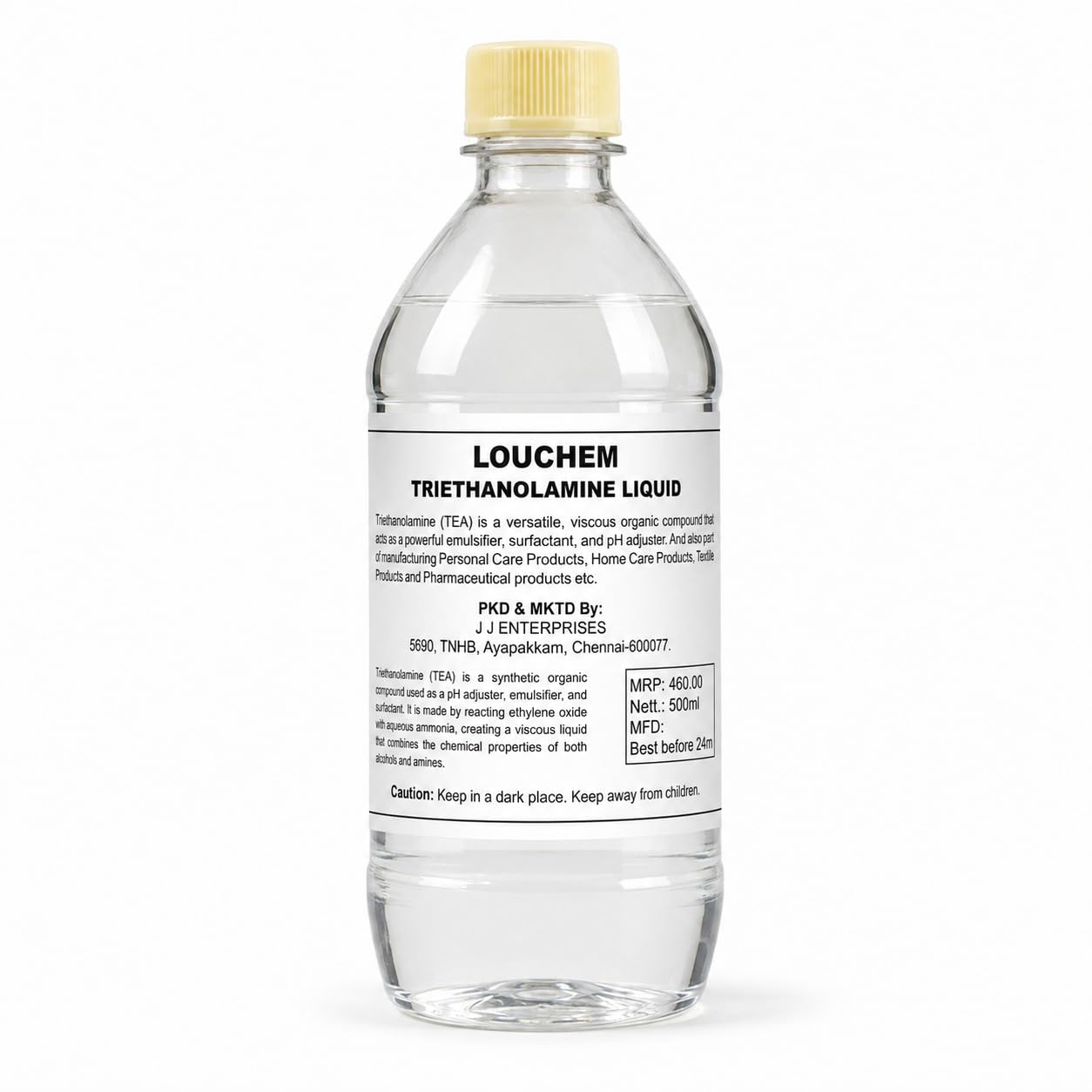 JJ ENTERPRISES Triethanolamine (TEA) Liquid 500 ML | Cosmetic Grade pH Adjuster & Emulsifier | Ideal for Cream, Lotion, Shampoo, Face Wash & Personal Care Formulations-image-19
