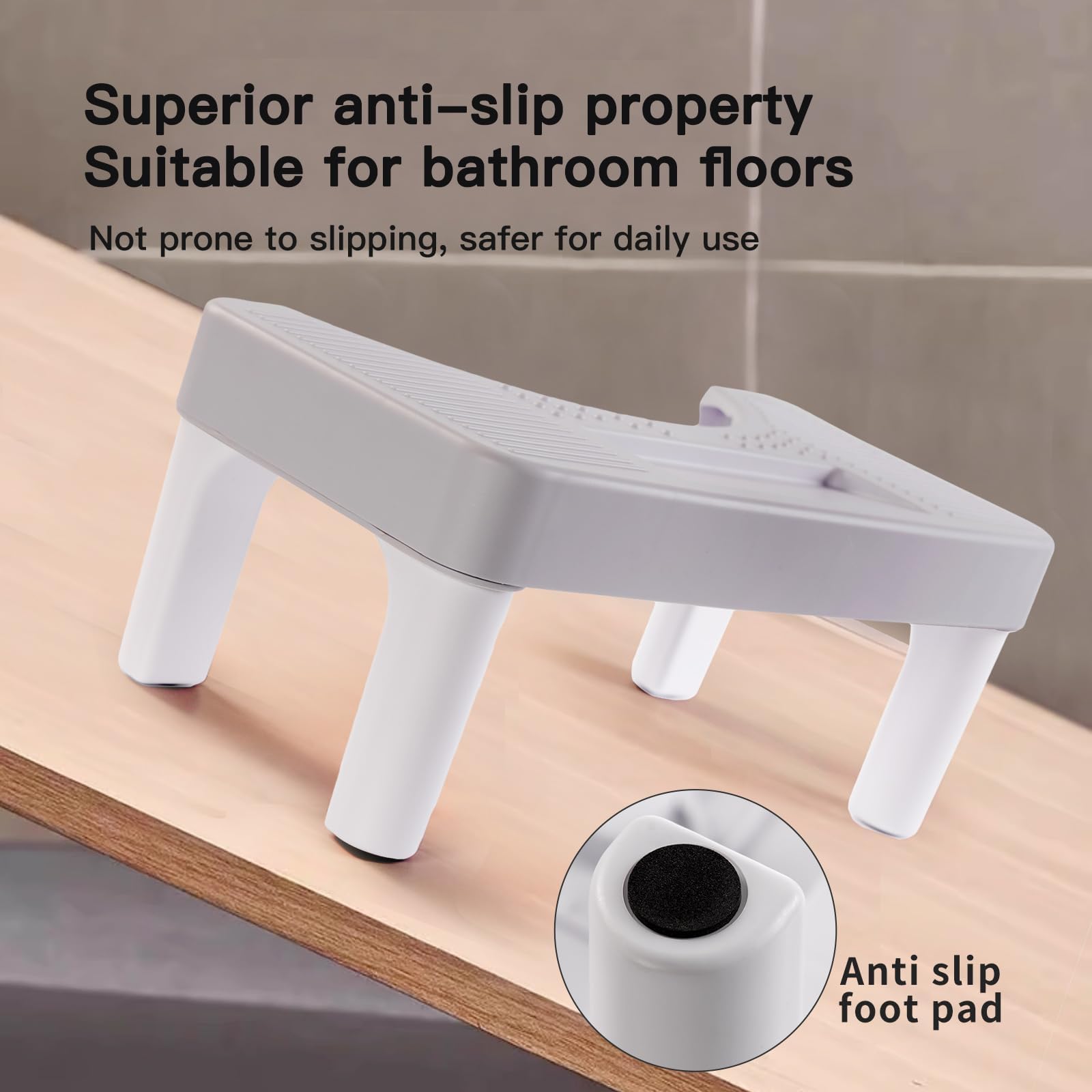 6.7 Inch Step Stool,ROVTERN Portable Plastic Foot Stool,ROVTERN Non-Slip Potty Stool for Bathroom — view 5