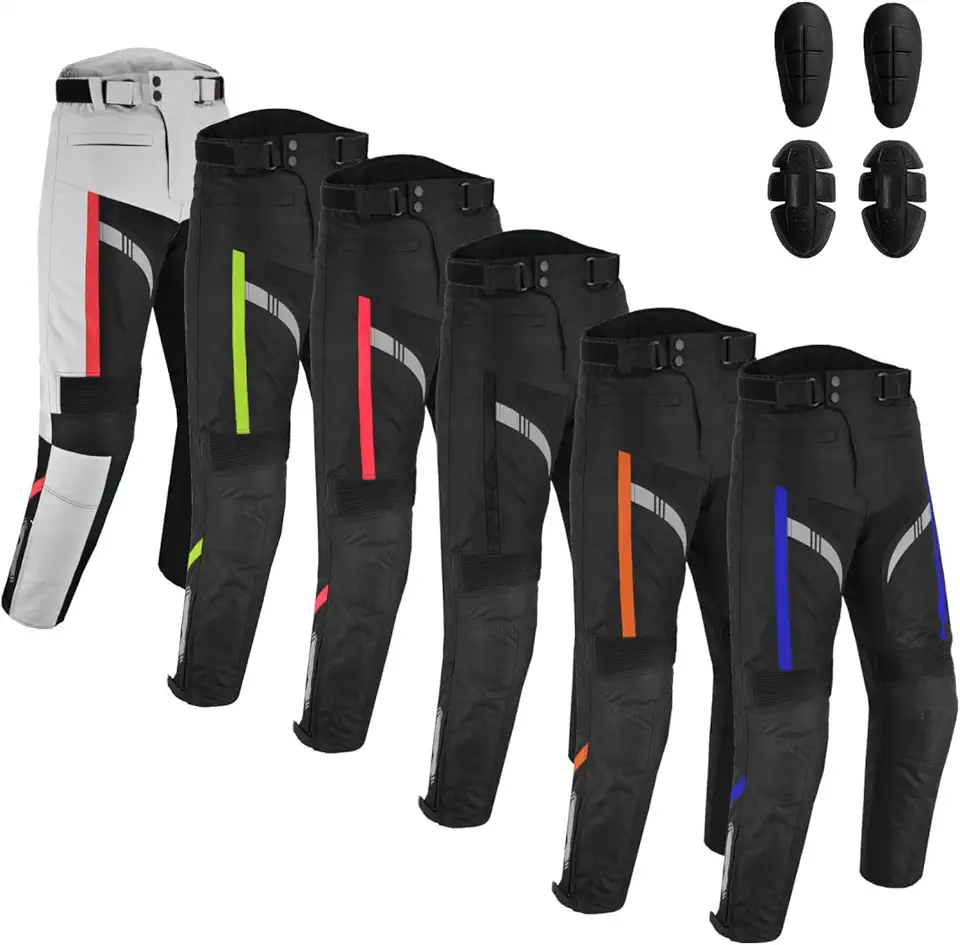Calça masculina impermeável blindada para motociclista – 600D Cordura Biker Pants com protetores CE e forro térmico