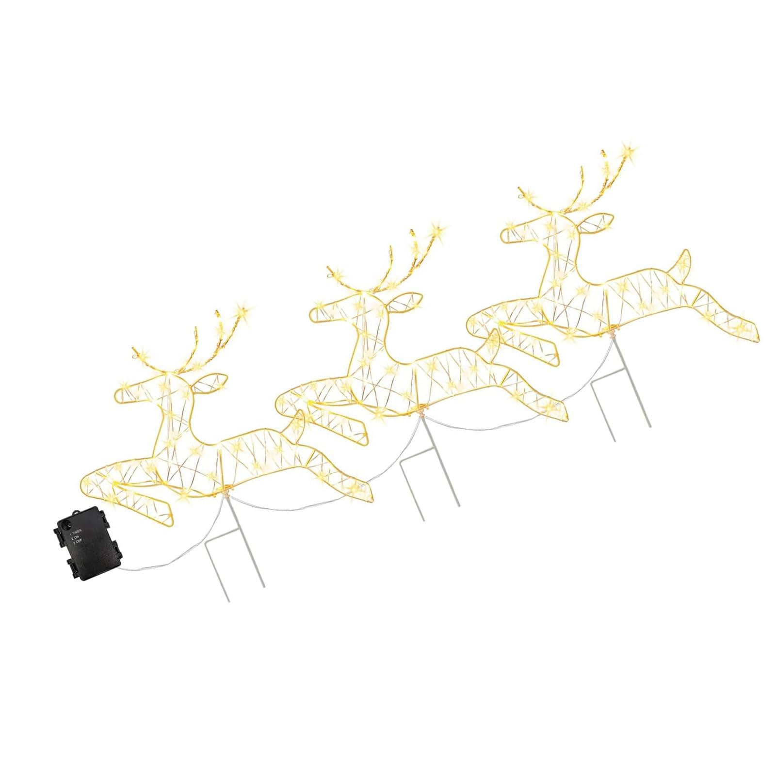 LED Lichterkette, Rentier, Gartenlandschaft, Weg, Rentier, Weihnachten, Außendekoration, wetterbeständige Außendekoration