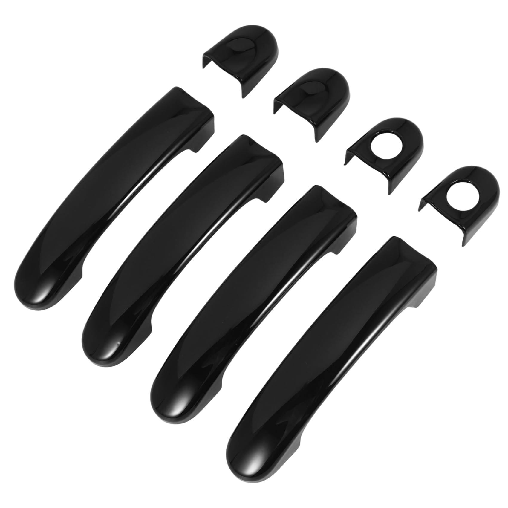 MOLERRI 8Pcs Set ABS Chrome Door Handle Covers Trim for TRANSPORTER T5 T6 VAN 2003-2015 Gloss Black