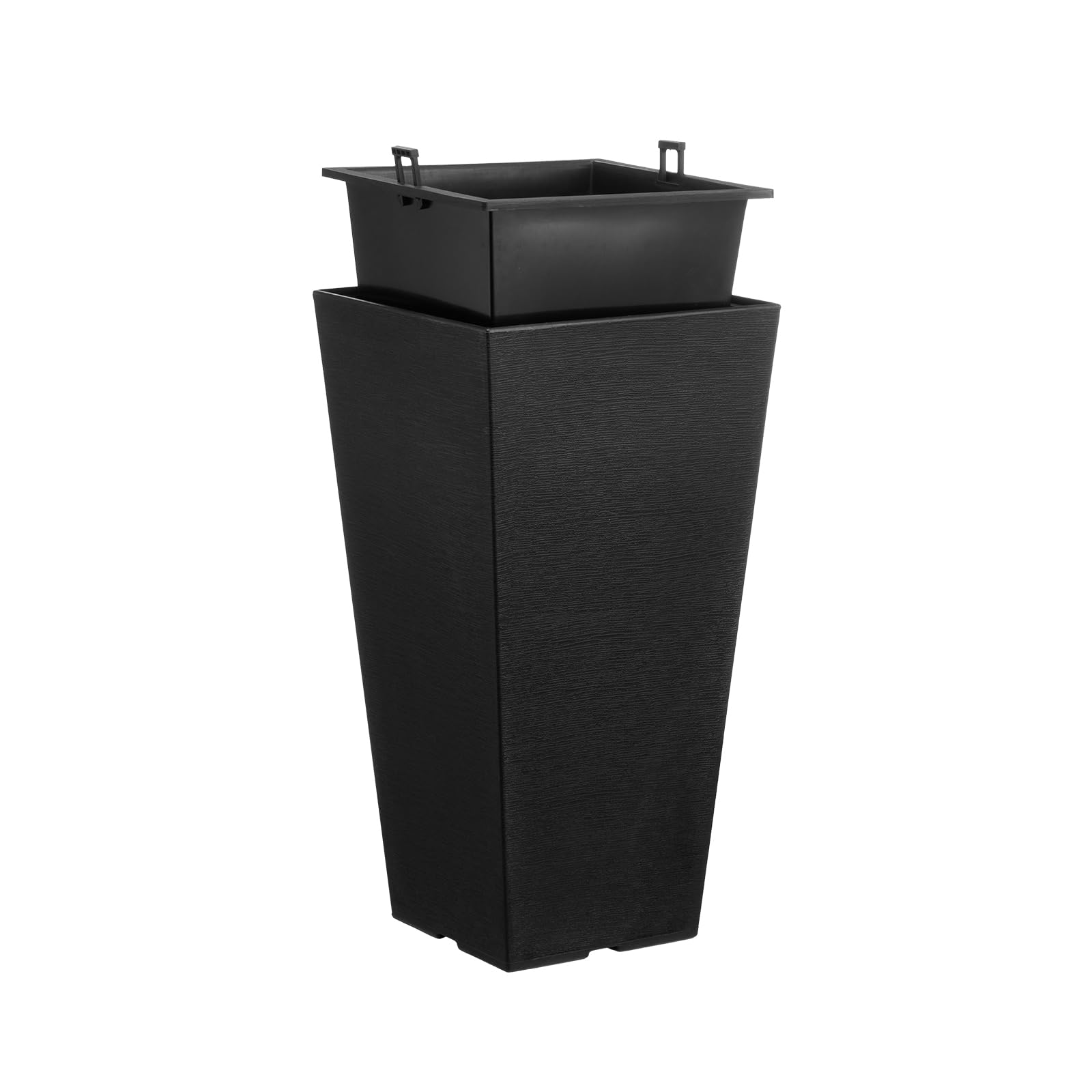 VEVOR Blumentopf, 2er Set, Großer Pflanzentopf 570 mm, Modernes Design, Integriertes effizientes Drainagesystem, Pflanzenkübel, Blumenkübel, Topf für Veranda, Patio, Außen, Innen, Schwarz
