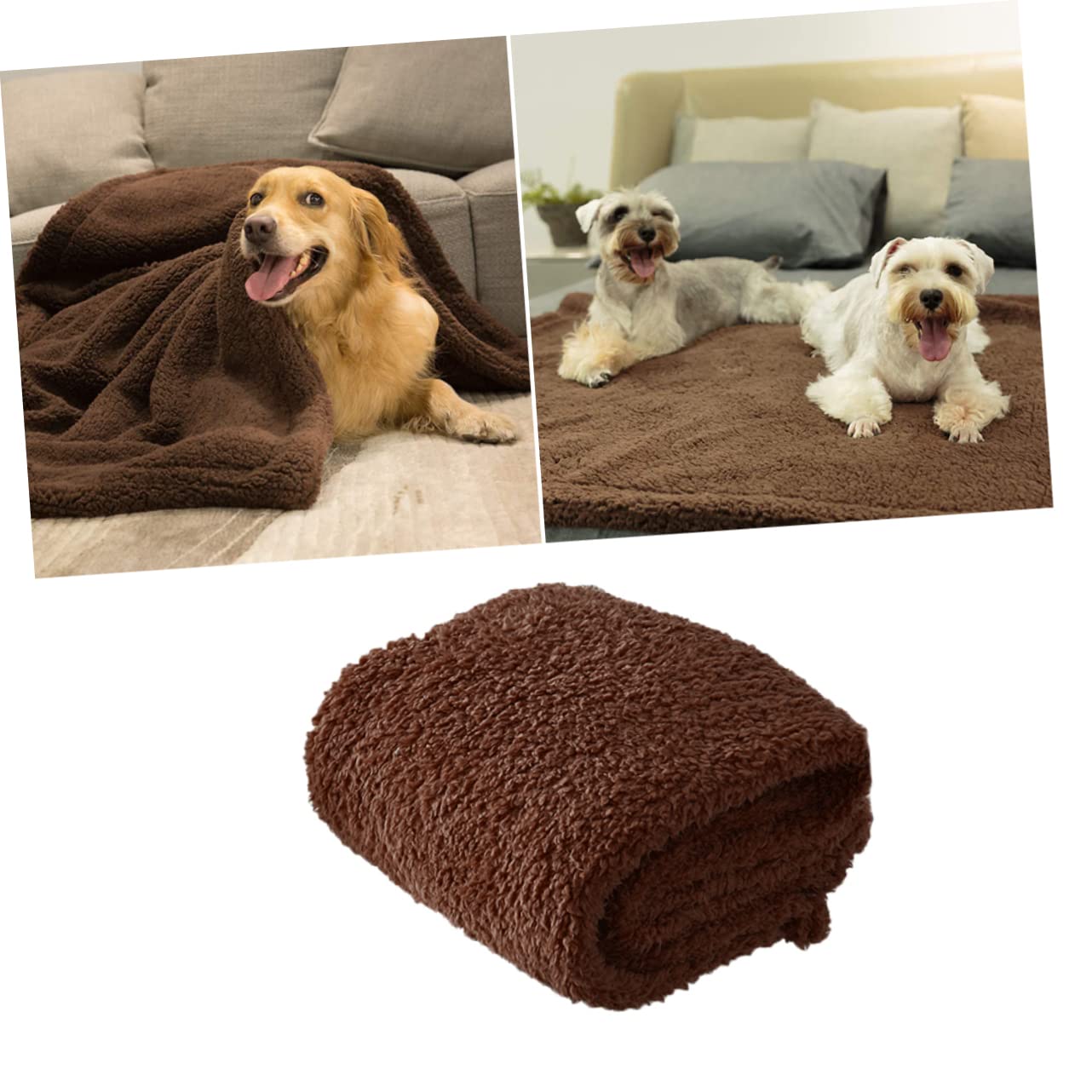 UPKOCH Hundedecke aus Plüsch für Katzen und Hunde, Kaffeefarben