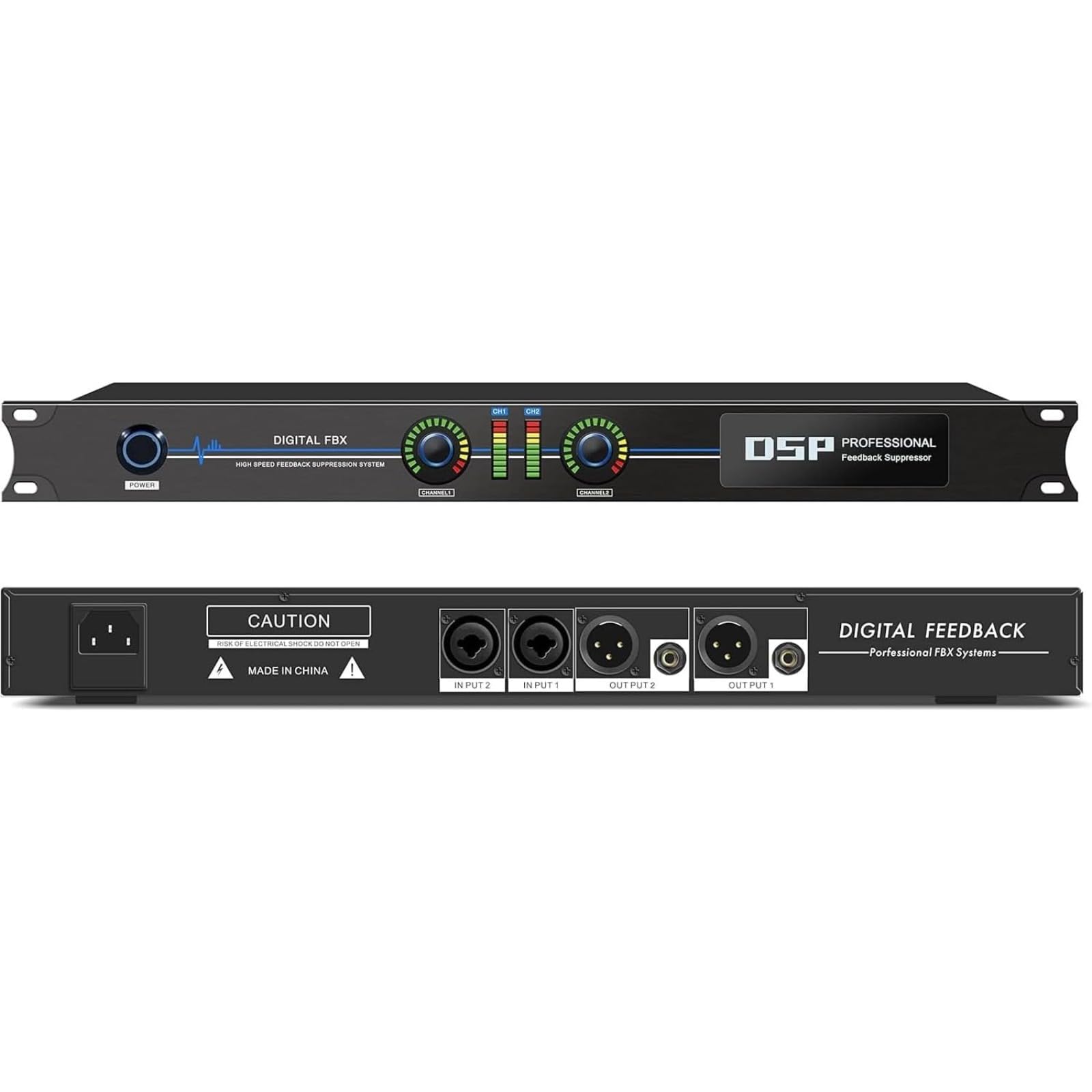 FBX-2244 Supresor de retroalimentación profesional, equipo de procesamiento automático de señal digital, procesador de altavoces Dsp, equipo de silbato inteligente totalmente automático (2 en 2