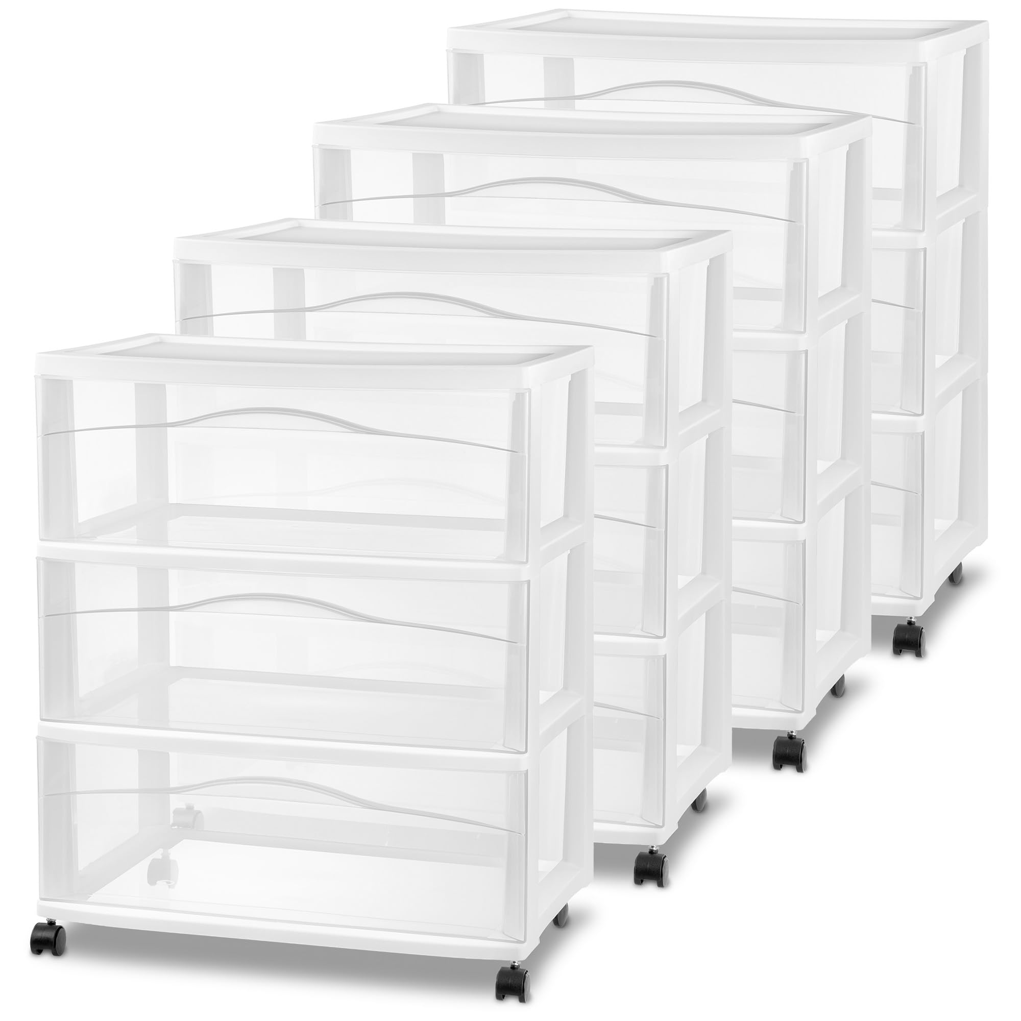 3 drawer dresser plastic Sterilite Wide 3-Drawer Cart with Wheels for Bedroom and Dresser, 4-Pack GROUP-BUSINESS CASUAL WEAR These drawers are perfect Color:Premium White Buttermilk Ranch Dressing -