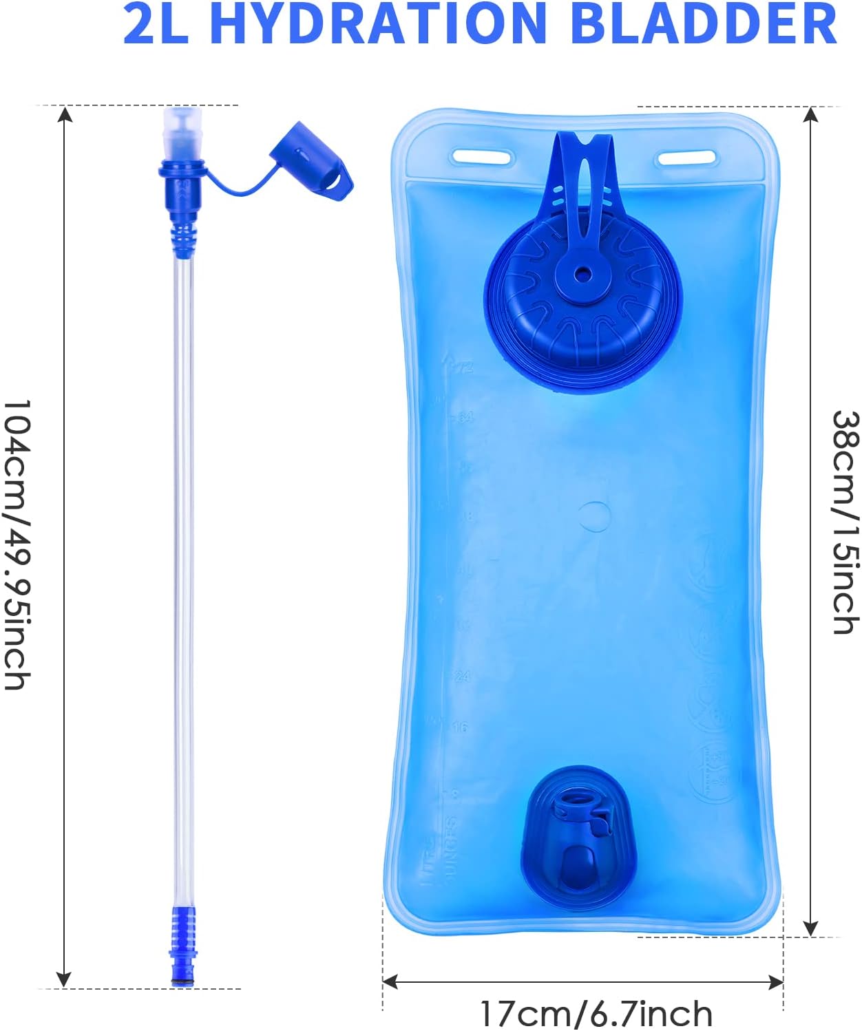 KUYOU Hydration Bladder, Water Bladder Leakproof Water Reservoir Hydration Pack Replacement with Auto Shut-Off Valve for Running Hiking Riding Camping Cycling Fit Most Hydration Pack