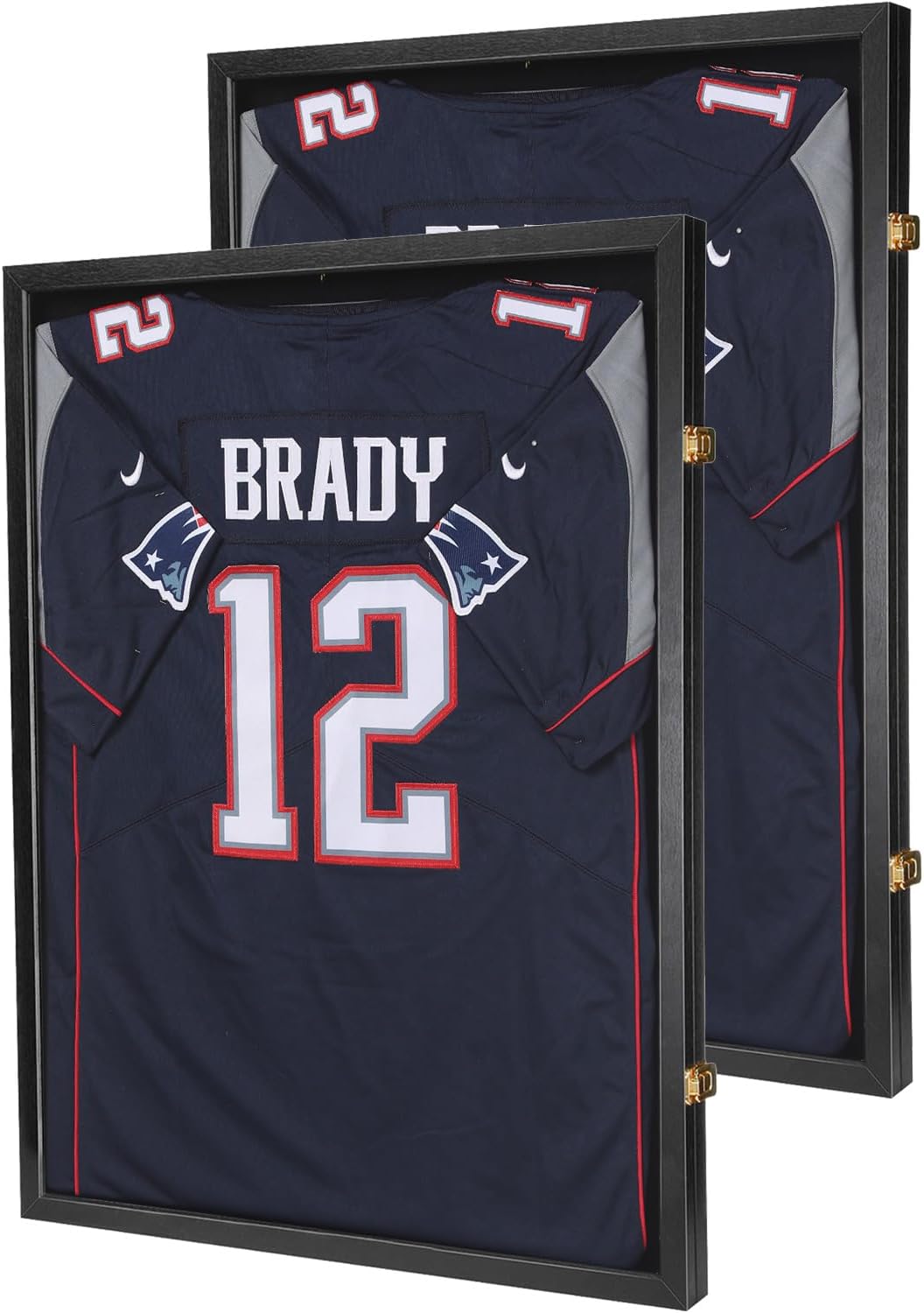 2 Packs Jersey Frame Display Case ,Lockable Flat Jersey Shadow Box with 98% UV Protective Acrylic Door for Football,Hockey,Basketball,Baseball Sports Jersey Black