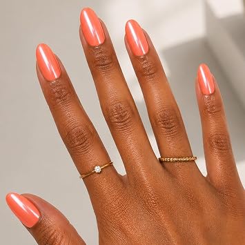 Olive & June Maximalist Press-On Nails, Bounce Back Chrome, Medium, Oval | Salon-quality glue-on manicure kit; 42 non-toxic fake nails in 21 sizes, recycled materials, realistic look, lasts 14 days