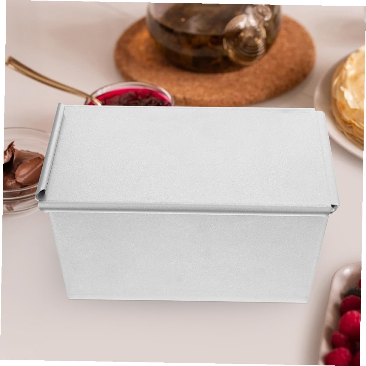 NOLITOY Molde Rectangular para Tostadas de Aluminio Antiadherente Tapa para Hornear Pan Bandeja para Hornear Pan