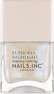 Nails Inc Euphoria Highlight, Make It Mythical, Pearl Shimmer, No Chip, Long Lasting, Quick Dry, Air Dry, Professional Manicures & Pedicures, Fingernails & Toenails, Vegan Nail Polish, 14 ML