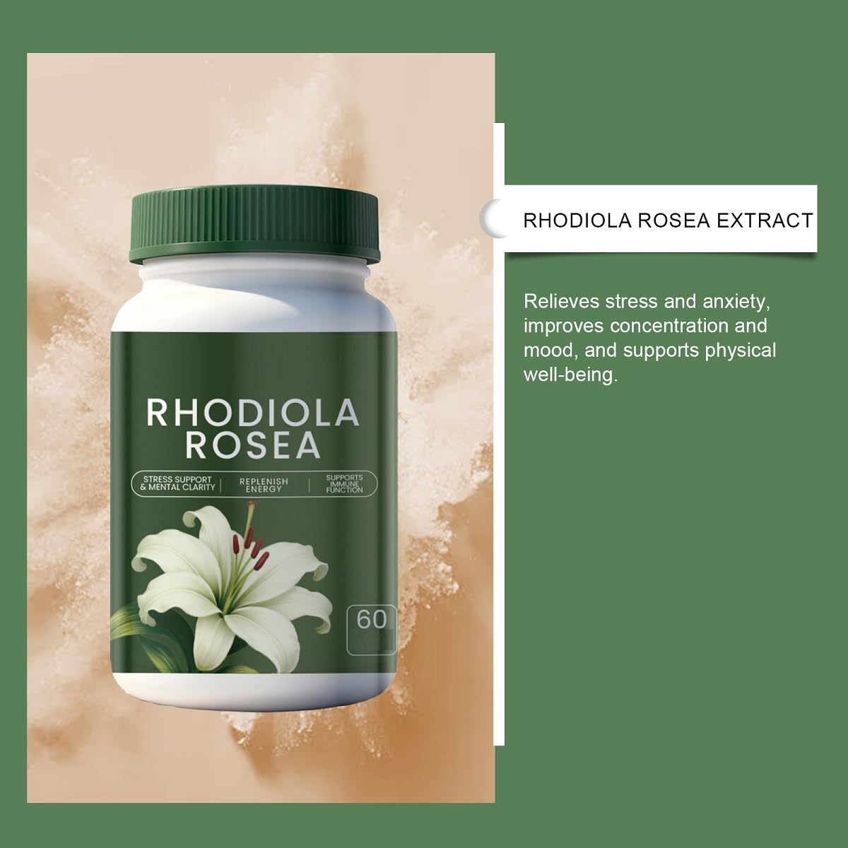 Rhodiola Rosea-Extrakt – UnterstüTzt Die Stimmung│Geeignet FüR MäNner Und Frauen,1pcs