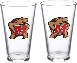 The Memory Company Officially Licensed NCAA 16 oz Pint Glasses Set of 2-16 oz Pint Glass, Licensed Team Drinkware, Stylish Gameday Glassware, Team Logo