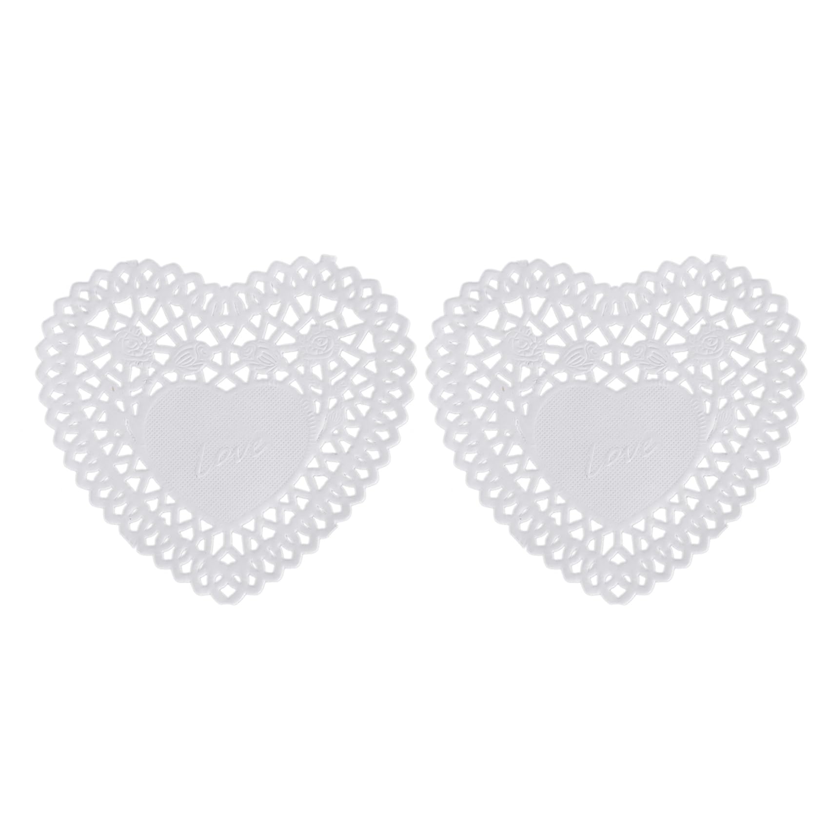 Hndhbfgrt 200X 4 Inch White Love Heart Paper Lace Doilies Doily for Cardmaking Scrapbooking