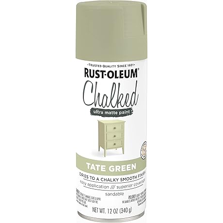 Rust-Oleum 374163 Chalked Ultra Matte Finish Spray Paint, 12 oz, Tate Green