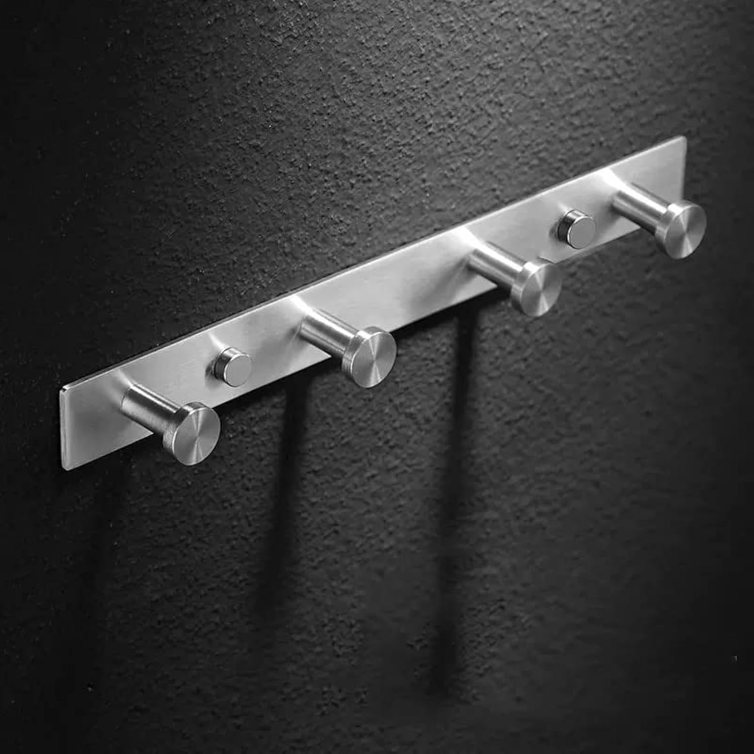 YUETCoat Hook Bathroom Towel Hooks Wall Mounted Screw in & Stick on Door or Robe Hook- Heavy Duty for Wall Hanger - Stainless Steel Holder in Bedroom or Kitchen for Clothes, Hats (4 Hooks, Silver)