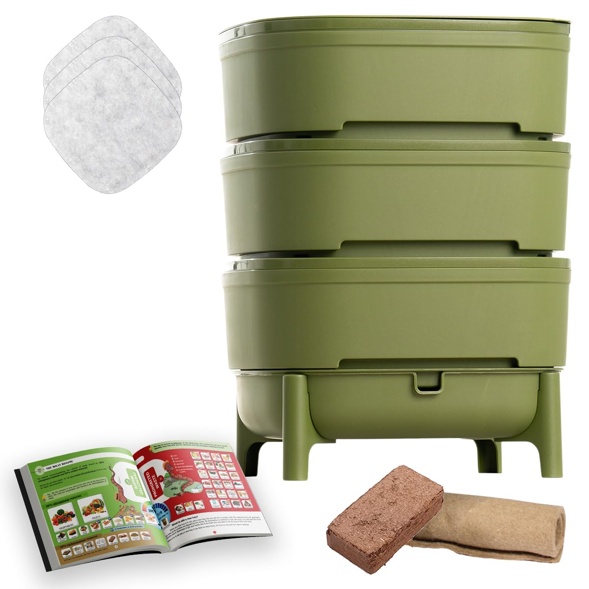 wormcube vert design compact 3 plateaux