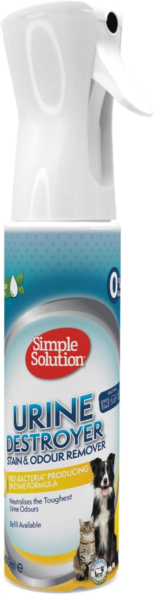 Simple Solution New Spray Technology Urine Destroyer, Pet Stain and Odour Remover with Pro-bacteria Cleaning Power - 400ml