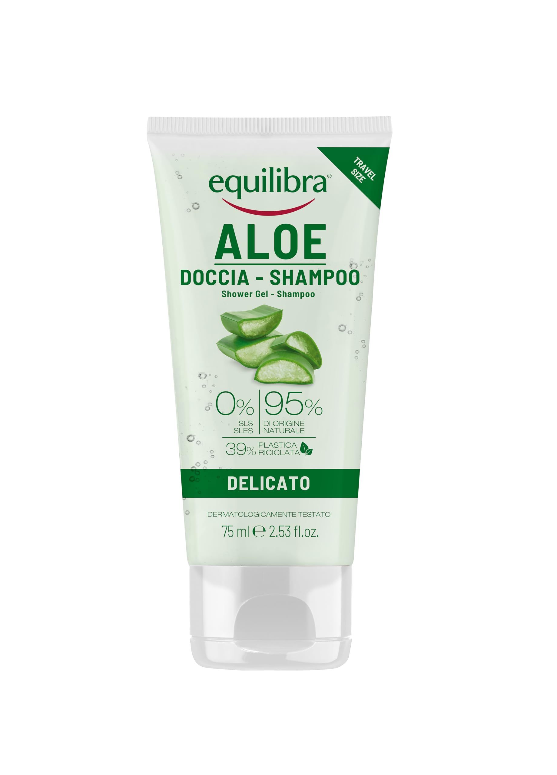 equilibra, Pochette Vacanze Italiane, con Aloe Crema Solare SPF 50+, Aloe Latte Doposole, e Aloe Doccia-Shampoo, in Pratico Formato da Viaggio, Dermatologicamente Testati, Adatti a Pelli Sensibili