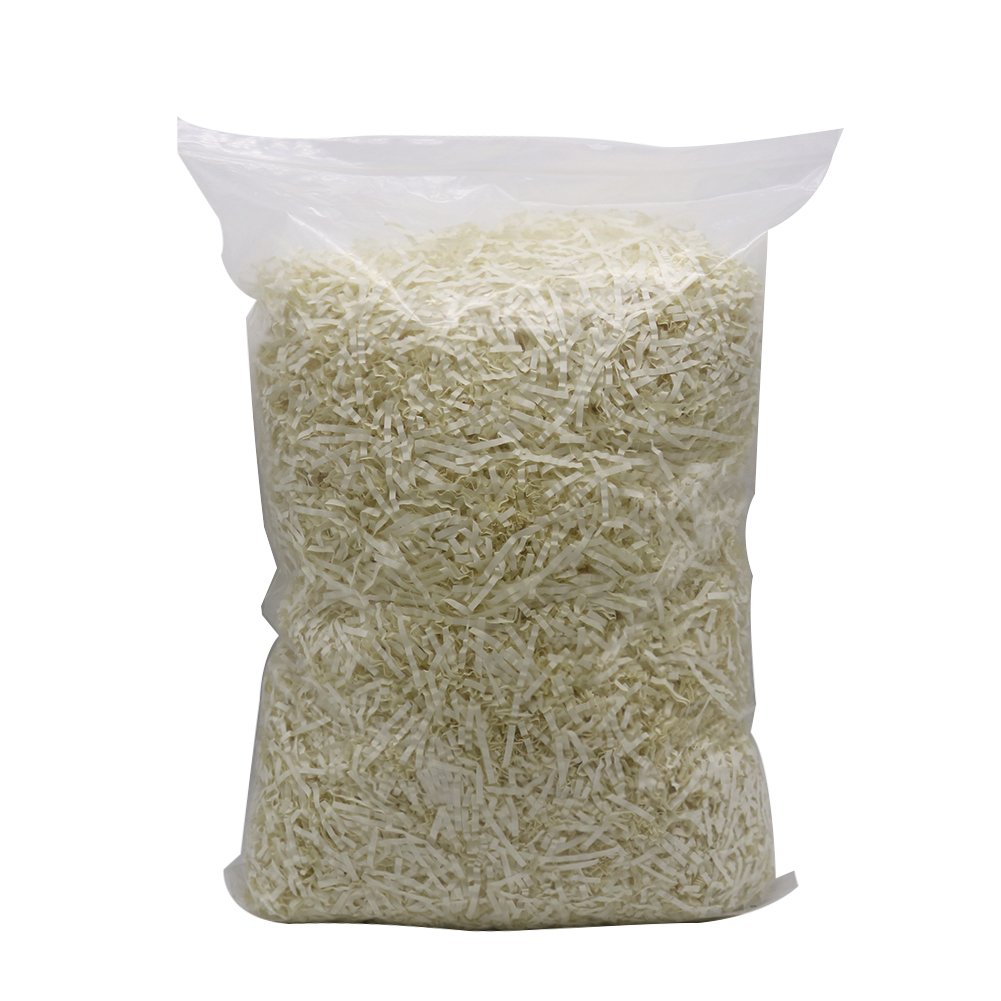 HRX Package Crinkle Cut Shredded Paper Filler,Paper Shred for Christmas Filling Gift Baskets, Box, Bags (17.6 oz, Beige)