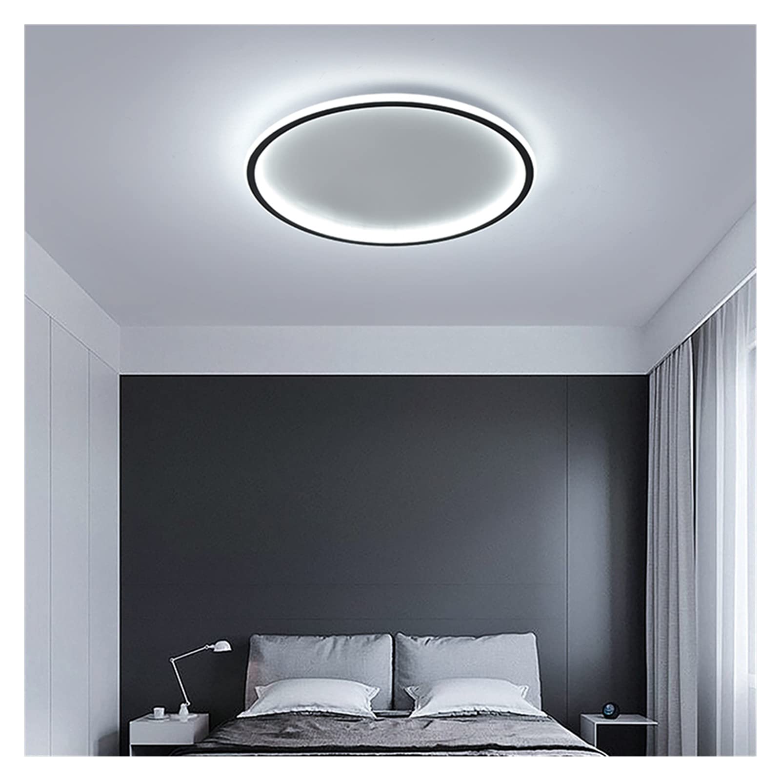 CUNTO Lampadario moderno a LED, plafoniere moderne a LED compatibili con soggiorno, camera da letto, telecomando + app Plafoniere a LED quadrate/rotonde, lampadario moderno a LED, luci da parete