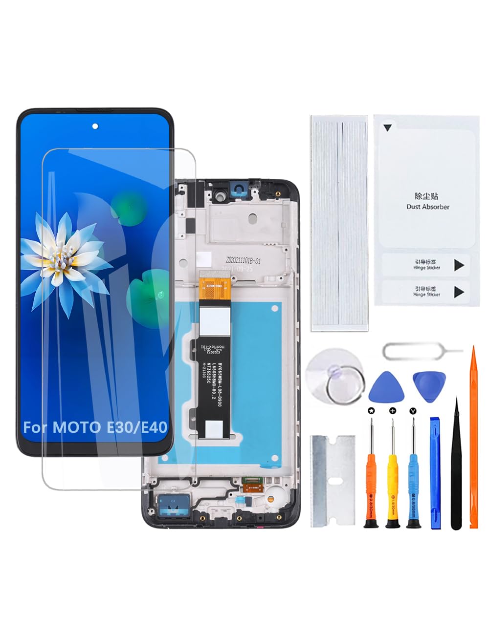 H&LYCYJ Schermo display per Moto E30/E40 XT2159 XT2158 LCD schermo di ricambio kit assembly con telaio