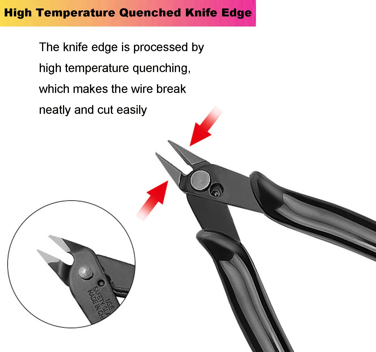 3.5 Inch Micro Soft Wire Cutter - Mini Flush Cutter For Electronics, Jewelry Making, Model Building - Manganese Steel - Black
