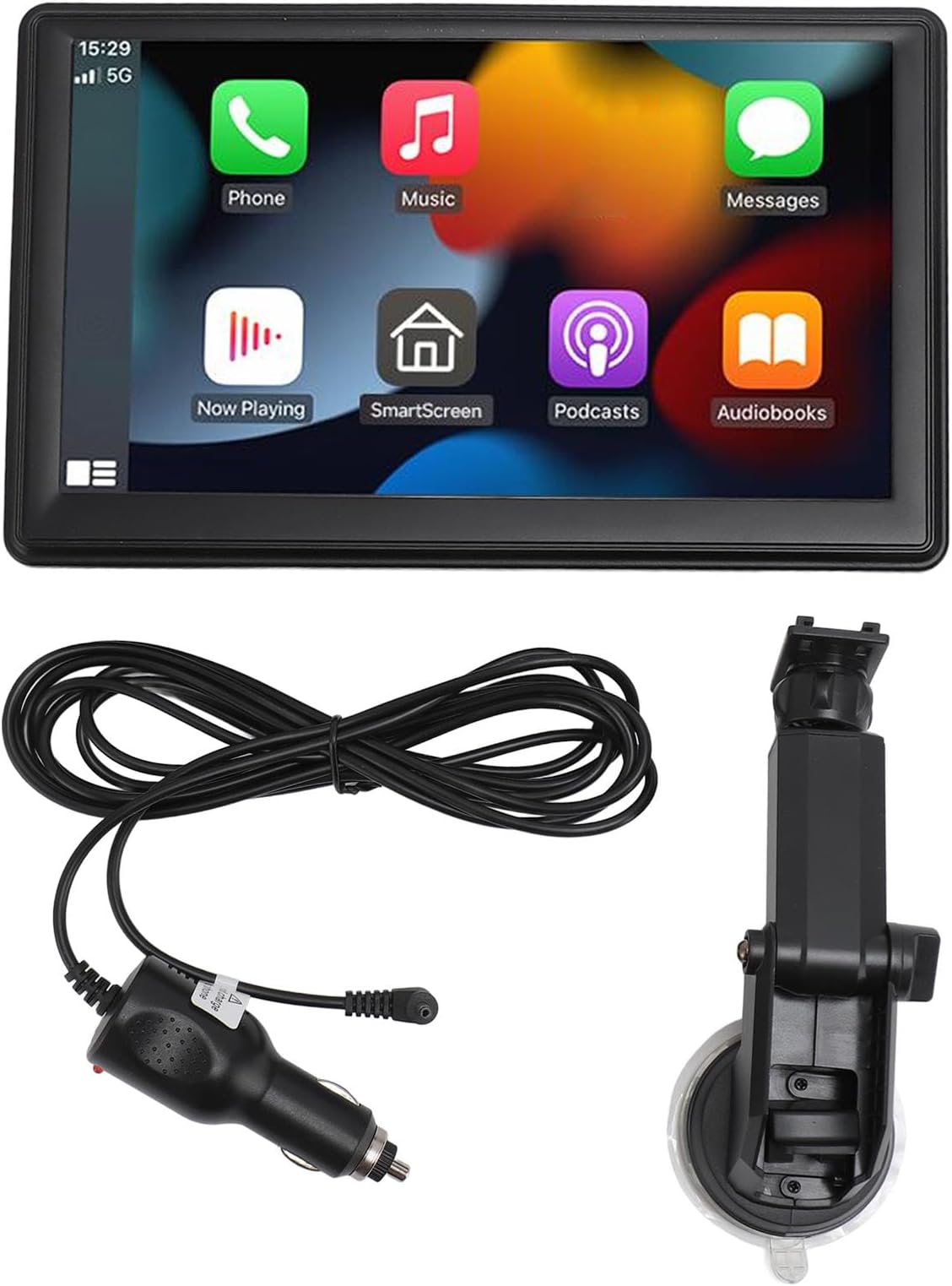 – Portable Car Stereo 7 Inch HD Mirror LinkWiFi Navigation Voice Control Dash Mount Car Touchscreen with Wireless CarPlay andAuto, for Safer Smarter Driving (No Memory Card)