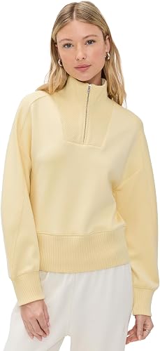 LE BOP Women's Thea Quarter-Zip Pullover, Butter Yellow, S