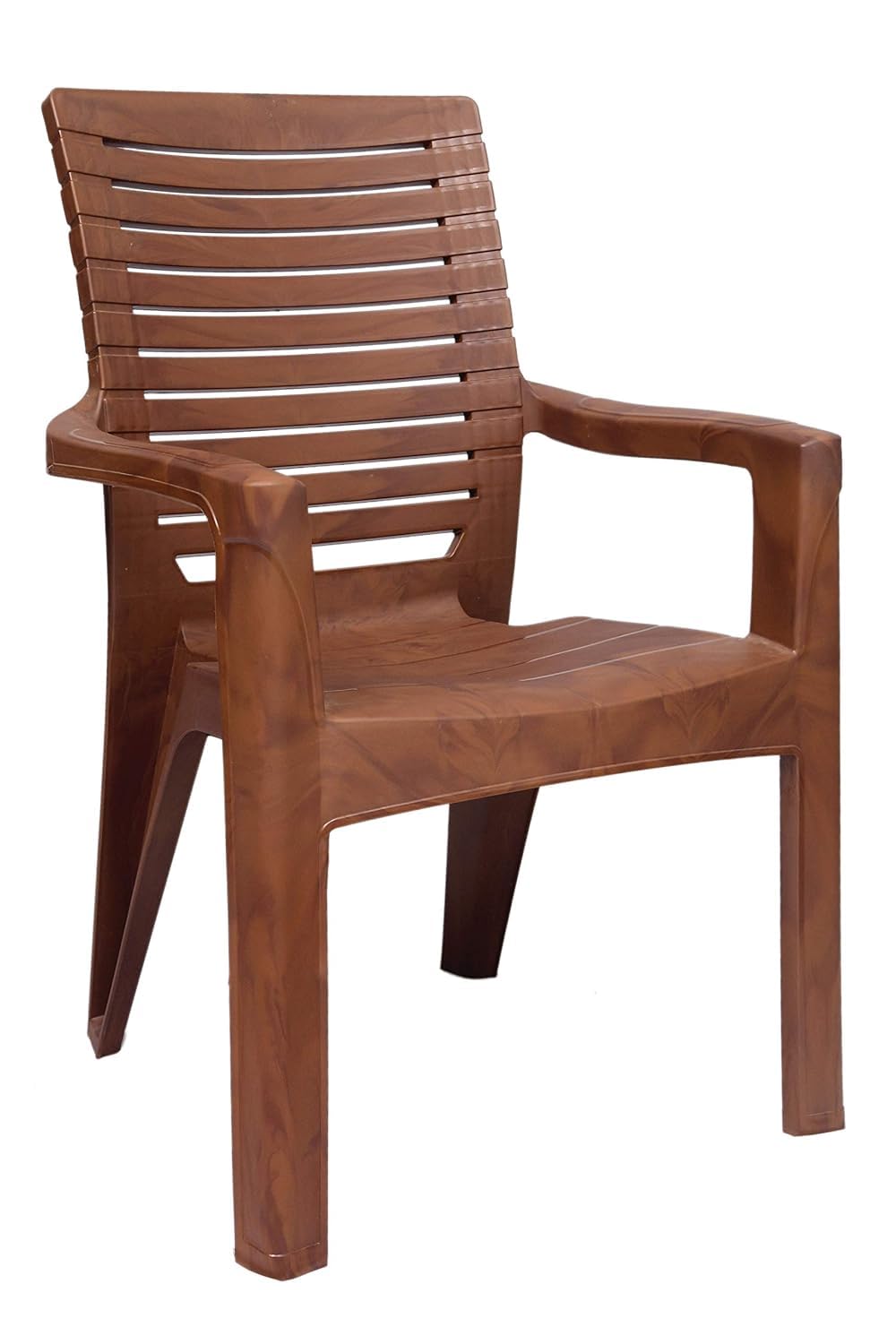 ANMOL Moulded Fortuner High Back Chair with Heavy Structure Build for Home, Garden, Office, Outdoor Brown (Heavy Sturdy Structure Matt Pattern) Pack of (4) 2