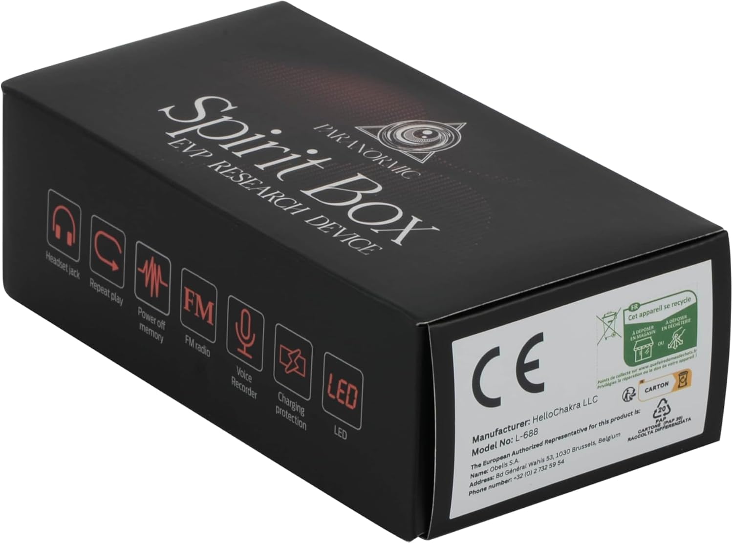 Spirit Box für Geisterjagd — Handheld-EVP-Gerät zur Geisterjagd mit 32-GB-Micro-SD und integrierter Taschenlampe — Paranormale Ghost Box zum Scannen und Aufzeichnen von Spirit-Stimmen