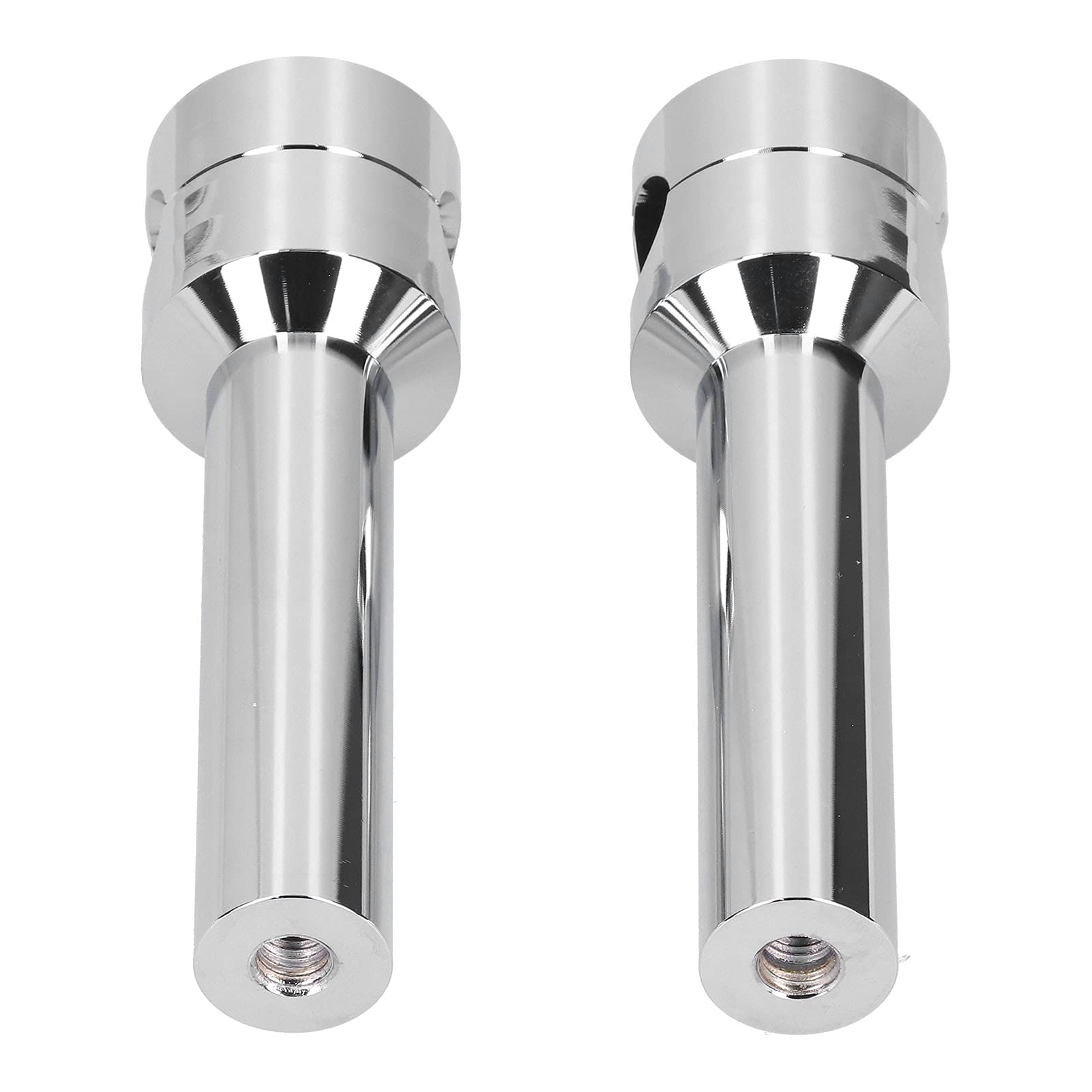 1 Paar Motorrad Lenker Riser 22mm Runde Lenkererhöhungen Universal Chrom Aluminiumlegierung Aufzug Lenkerhalter Lenkerklemme für Motorrad Modifikation, Silber