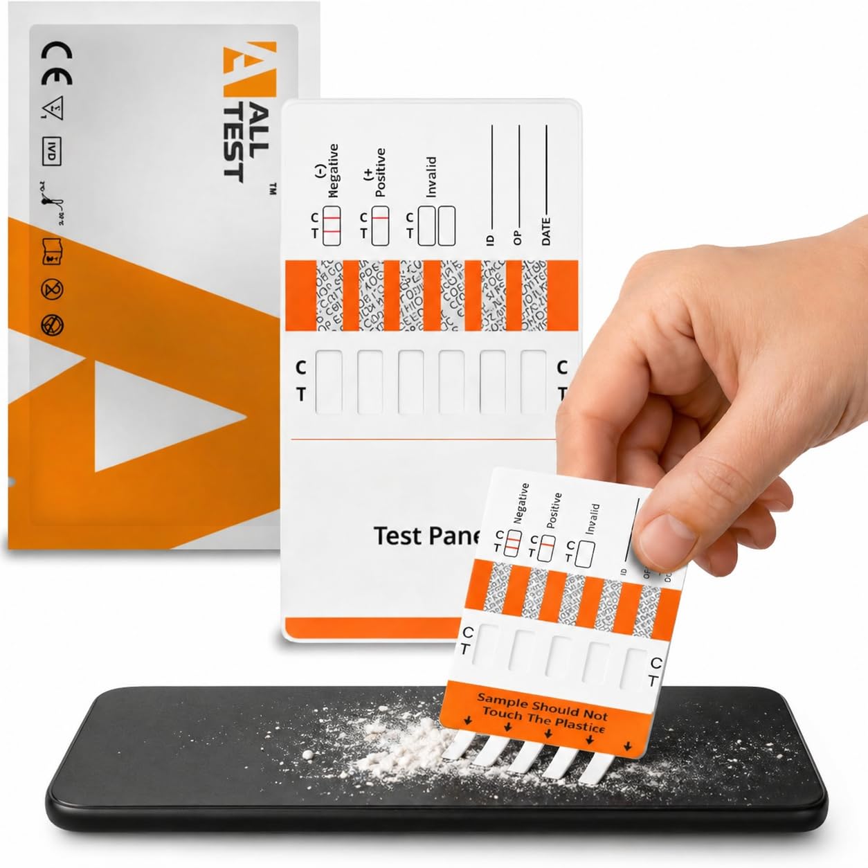 2x Test antidroga per superfici con rilevazione di 10 sostanze | Screen droga test superfici solide | Kit rapido 2 test completi, facile da usare in casa, scuole e aziende