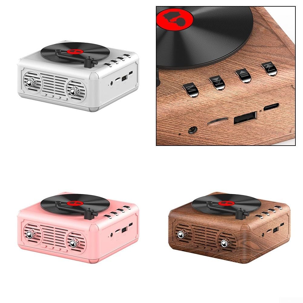 Przenośny odtwarzacz CD Bluetooth z głośnikiem na TF USB różowy