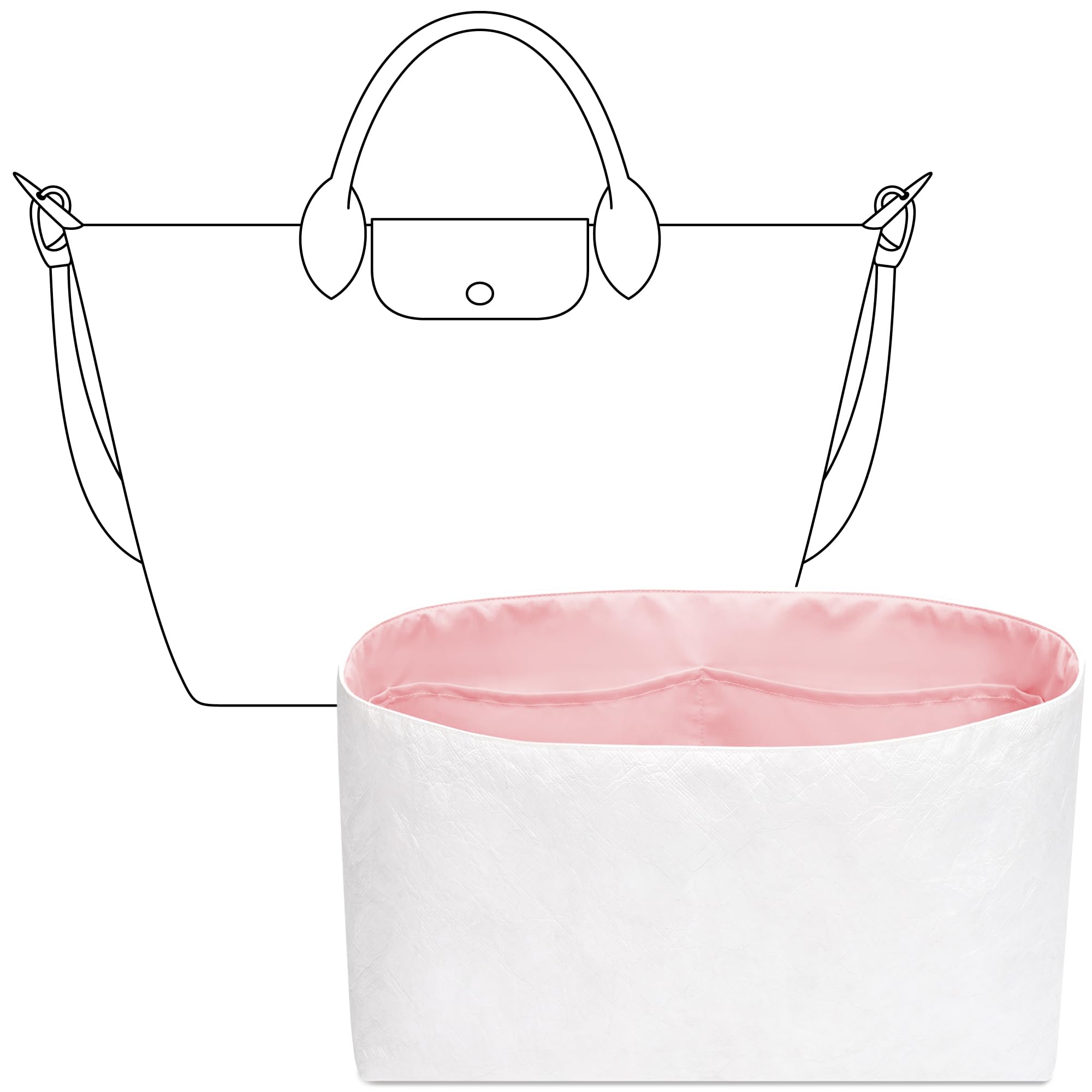 Organizador de bolsa de mano para bolso Le Pliage Energy S, ajuste personalizado en el interior Rose Sakura, ligero, resistente al agua, con accesorios para portavasos