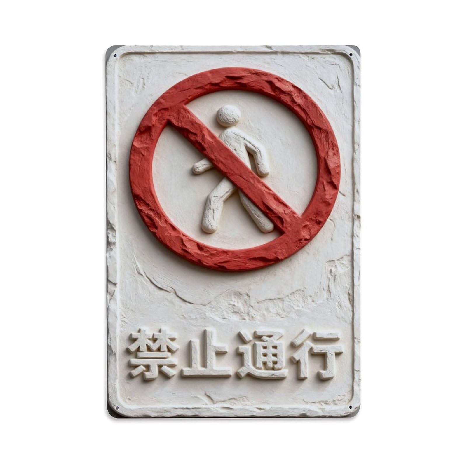 No Entry Sign Pattern Vintage Metal Tin Sign Retro Wall Decor, Bar Garage Cafe Kitchen Home Wall Art Poster Decoration 8x12inches